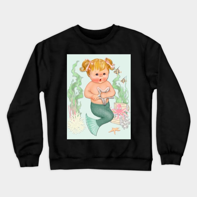 Under the Sea Little Mergirl Crewneck Sweatshirt by SpiceTree